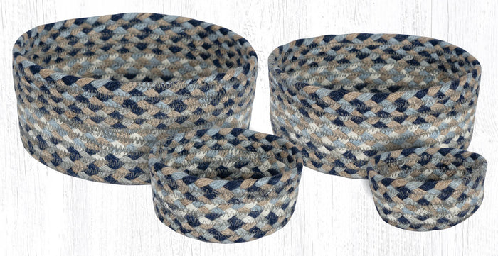 CB-005 Blue/Natural Braided Baskets