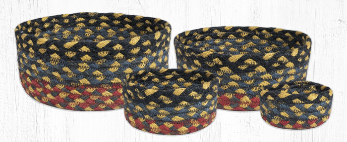 CB-043 Burgundy/Blue/Gray Braided Baskets