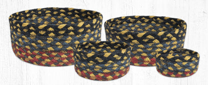 CB-043 Burgundy/Blue/Gray Braided Baskets