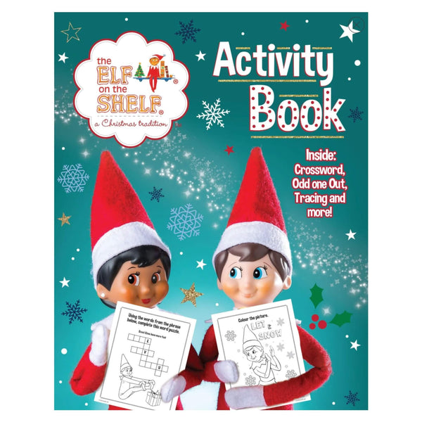 christmas elf on the shelf colouring book, festive illustrations for children to colour,