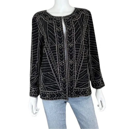 Velvet by Graham & Spencer Beaded Dress Jacket in Black