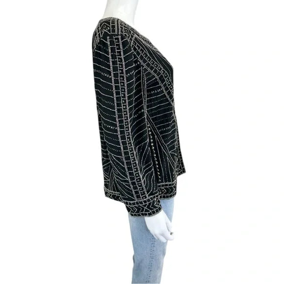Velvet by Graham & Spencer Beaded Dress Jacket in Black