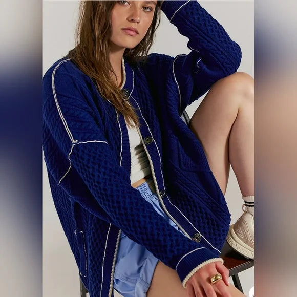 Free People Tennessee Cardigan in Blue