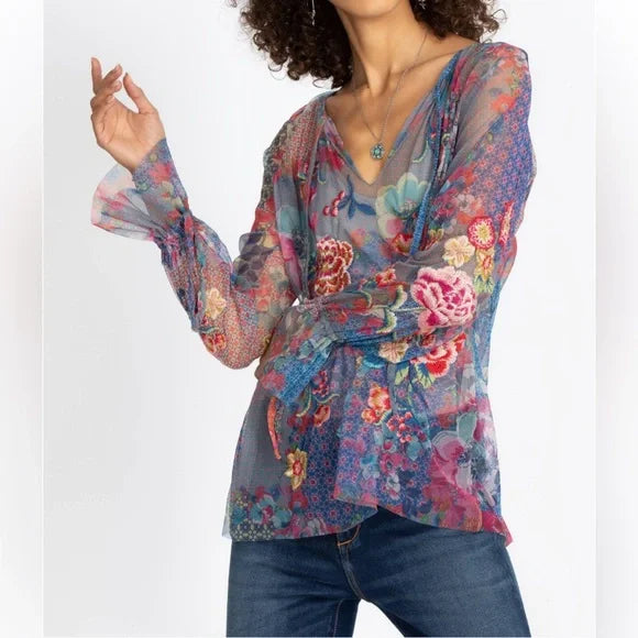 Johnny Was Calliope Mesh Blouse