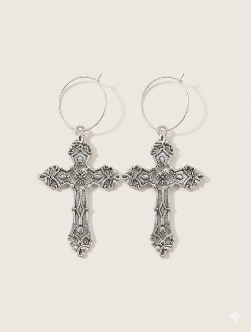 cross hoop earrings minimalist design lightweight comfortable everyday jewellery modern understated style
