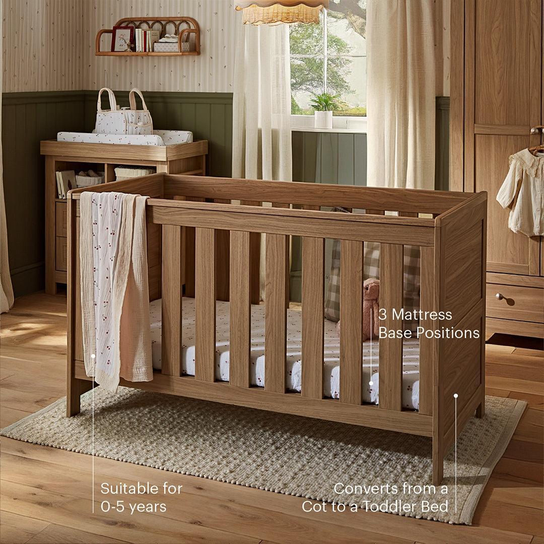 CuddleCo Burford Cot Bed - Oak