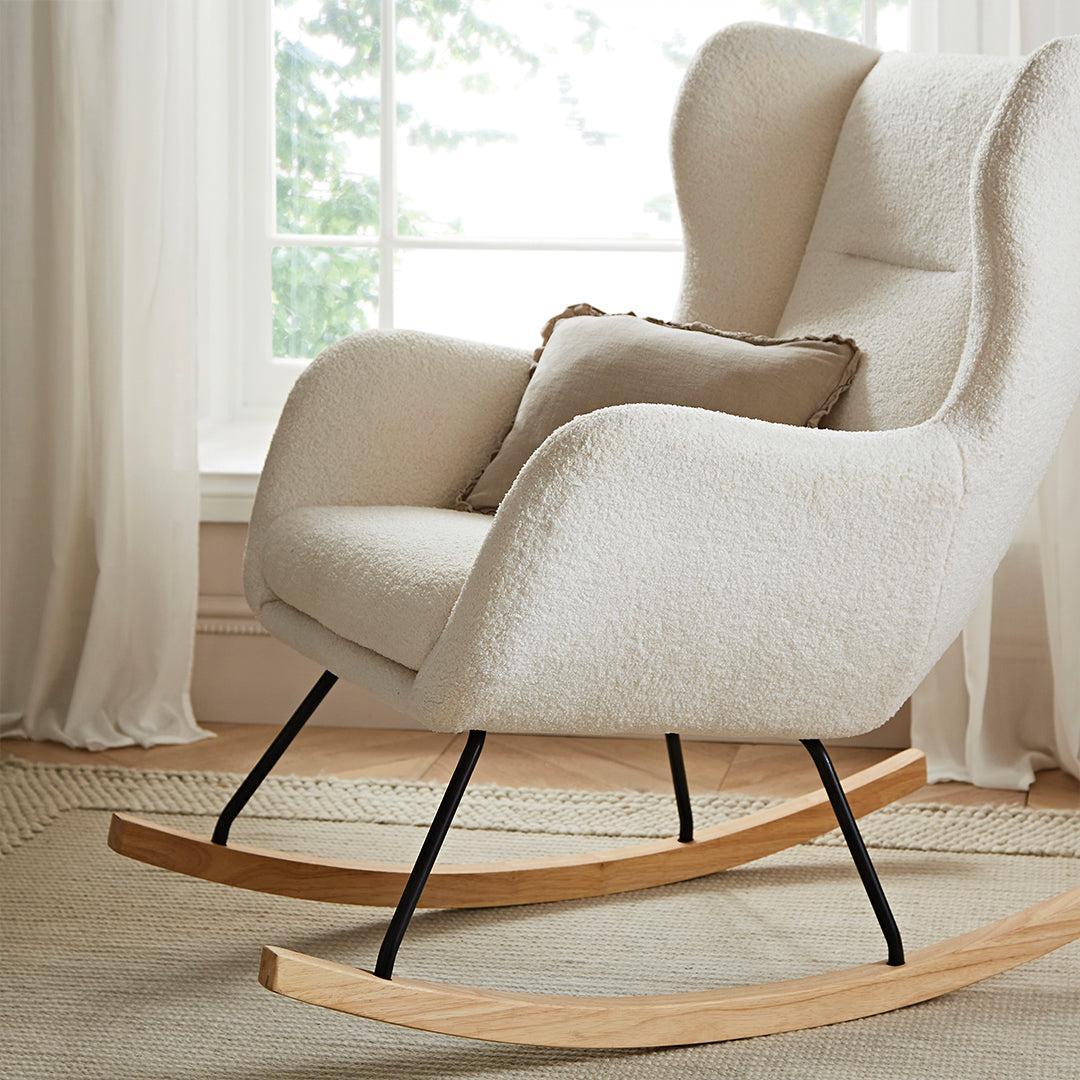 CuddleCo Marley Nursing Chair & Footstool - Teddy Off White