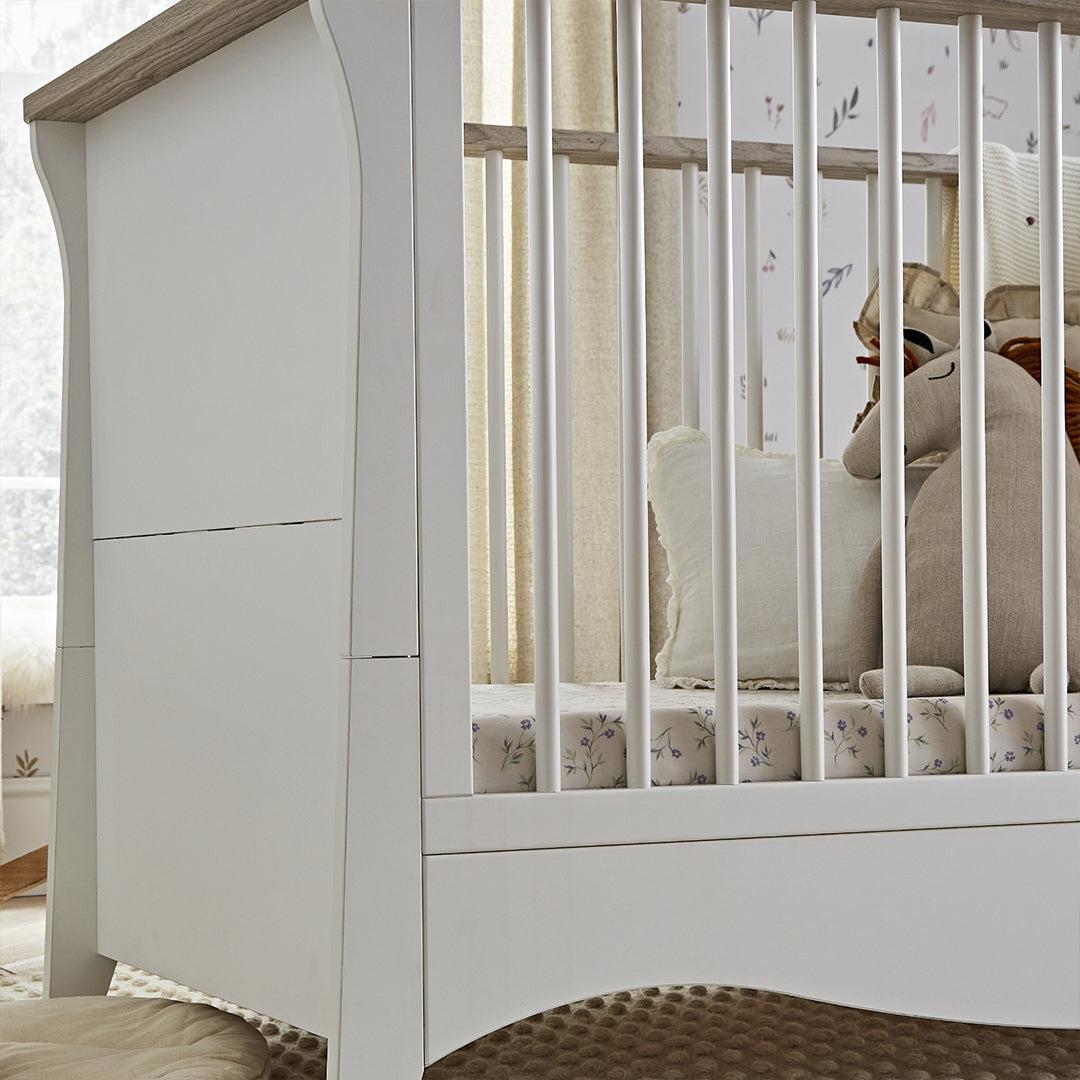 CuddleCo Clara Cot Bed - White/Ash