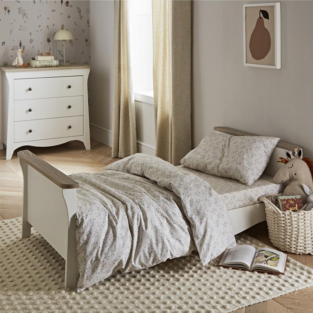 CuddleCo Clara Cot Bed - White/Ash