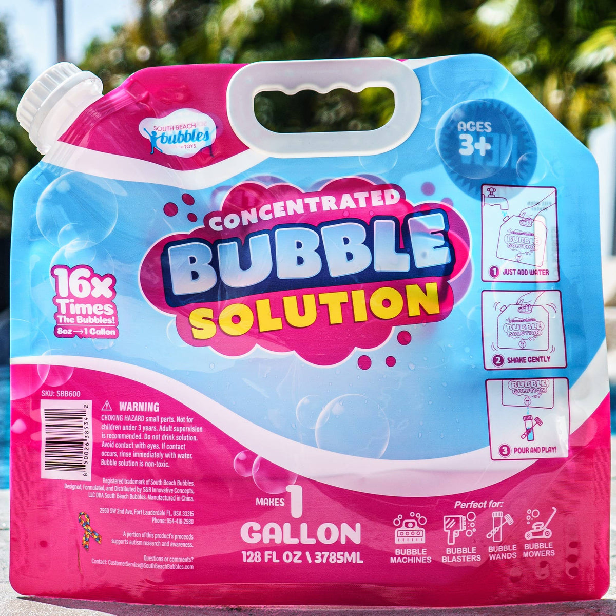 Bubble Solution Refill with Dispenser (Makes 64oz/ 1 Gallon)