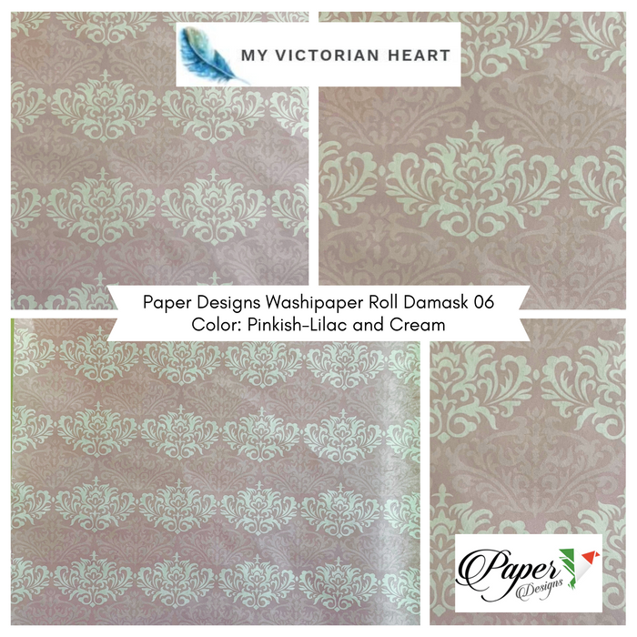 Paper Designs Washipaper Roll Damask 06