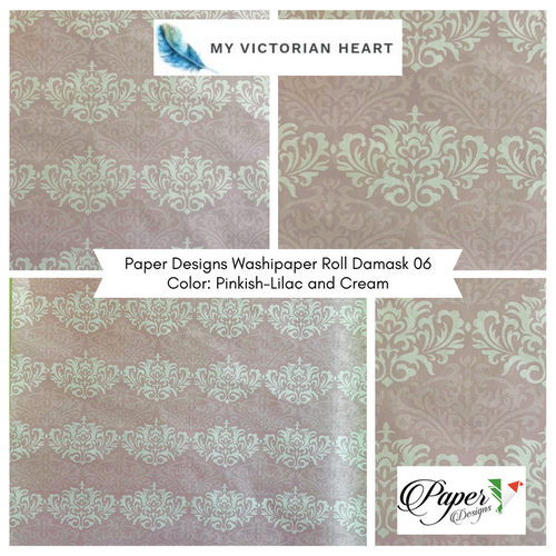 Paper Designs Washipaper Roll Damask 06