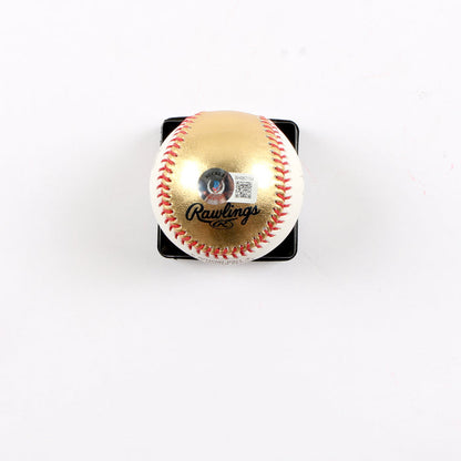 Dansby Swanson Signed gold Official 2021 World Series Baseball Atlanta Braves