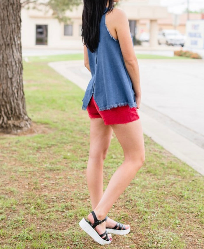 Denim Hot Dang tank- PLEASE SIZE DOWN -- THESE RUN BIG