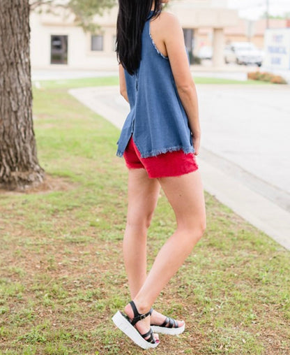 Denim Hot Dang tank- PLEASE SIZE DOWN -- THESE RUN BIG