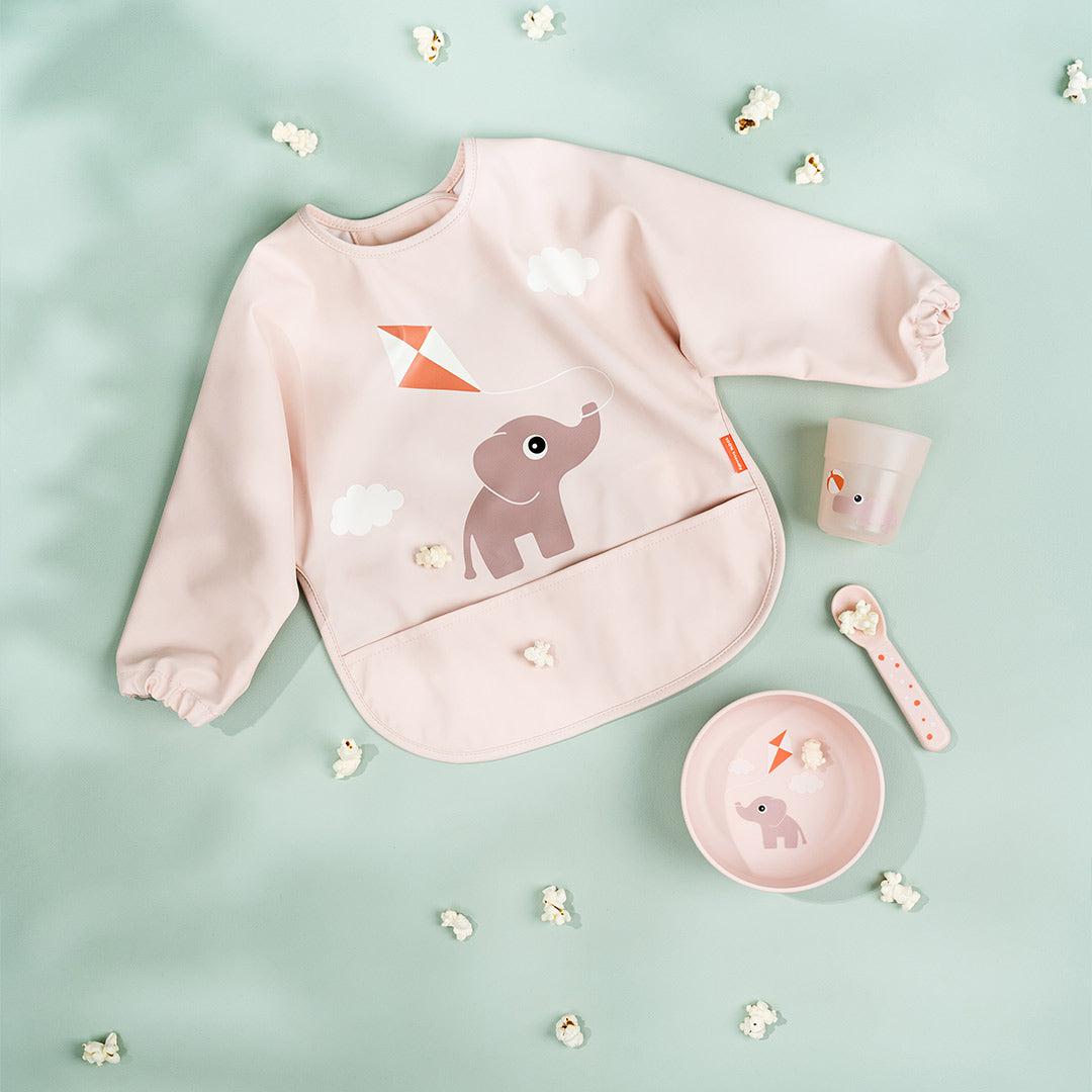 Done by Deer Sleeved Pocket Bib - Powder