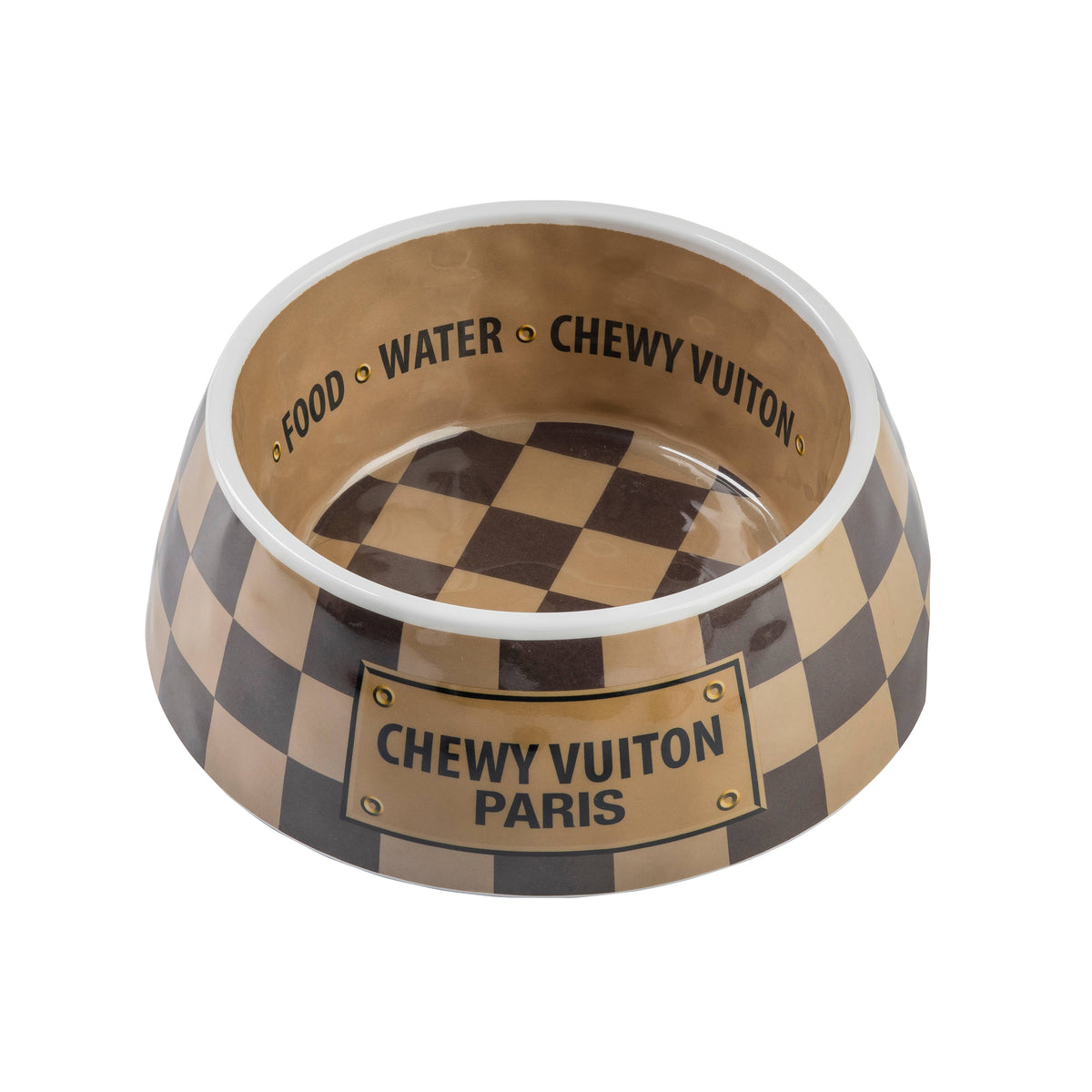 Haute Diggity Dog - Checker Chewy Vuiton Bowl - 3 Sizes!! Dog Bowls