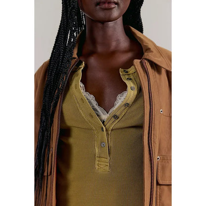 Free People Jamie Henley Top in Dried Tobacco