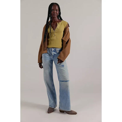 Free People Jamie Henley Top in Dried Tobacco