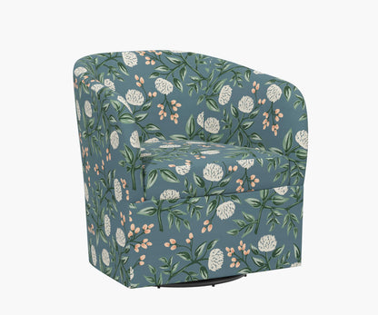 Pembroke Swivel Chair - Peonies
