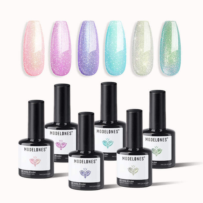 Glitter Butterfly Gel Polish Set MODELONES #glitter-butterfly