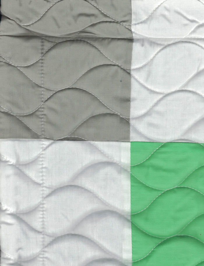 Green Navy& Turquoise Blue Geometric Teen Boy Bedding Full/Queen Quilt Set - Detail