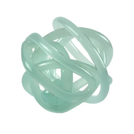 Hand Blown Glass Knot - Turquoise