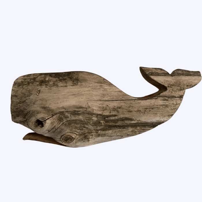 Handcrafted Driftwood Whale Carving