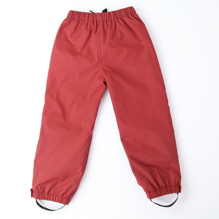 Kids merlot hard-shell waterproof rain pants – back view