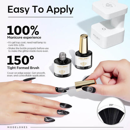 Free Cat Eye Glitter Gel Top Coat 10ml Gift MODELONES #
