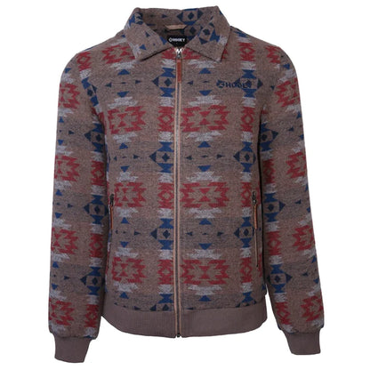 Hooey Bomber Jacket Tan/Red w/ Aztec