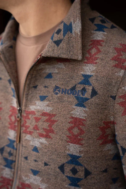 Hooey Bomber Jacket Tan/Red w/ Aztec