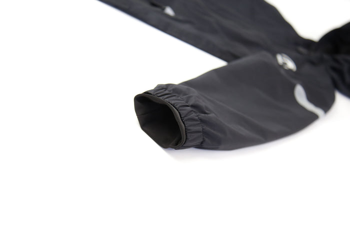 Close-up of insulated lining – black waterproof rain jacket