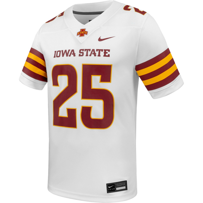 Iowa State Cyclones Adult White Nike #25 Replica Football Jersey