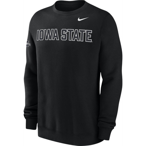 Iowa State Cyclones Men's Black Outline Crewneck Sweatshirt