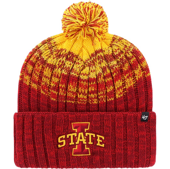 Iowa State Cyclones Red/Gold Cascade Pom Beanie