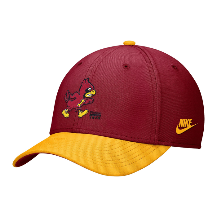 Iowa State Cyclones Vintage Red/Gold Nike Rise Swooshflex Hat