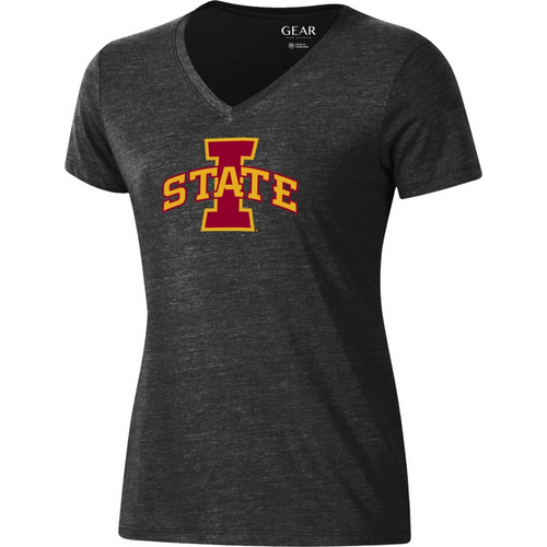 Iowa State Cyclones Women's Black V-Neck T-Shirt