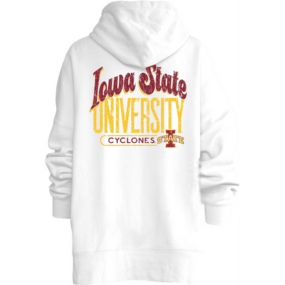 Iowa State Hoodie Women's White Script Logo