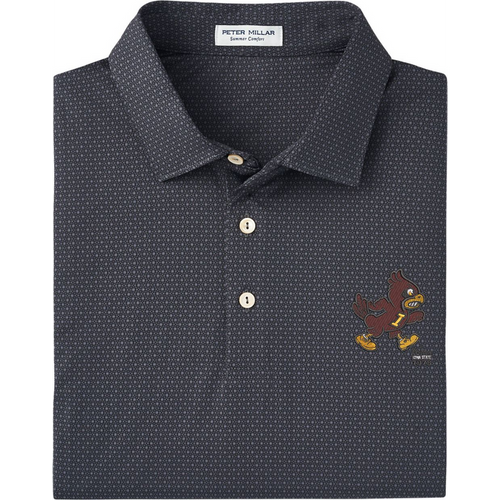 Iowa State Vintage Cyclones Men's Grey Patterned Peter Millar Polo
