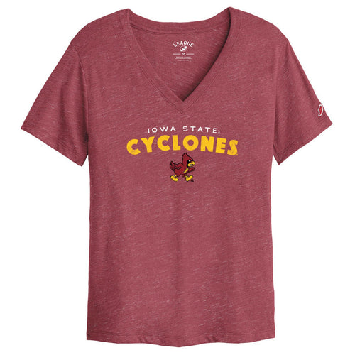 Iowa State Women's Red V-Neck Shirt Vintage Walking Cy