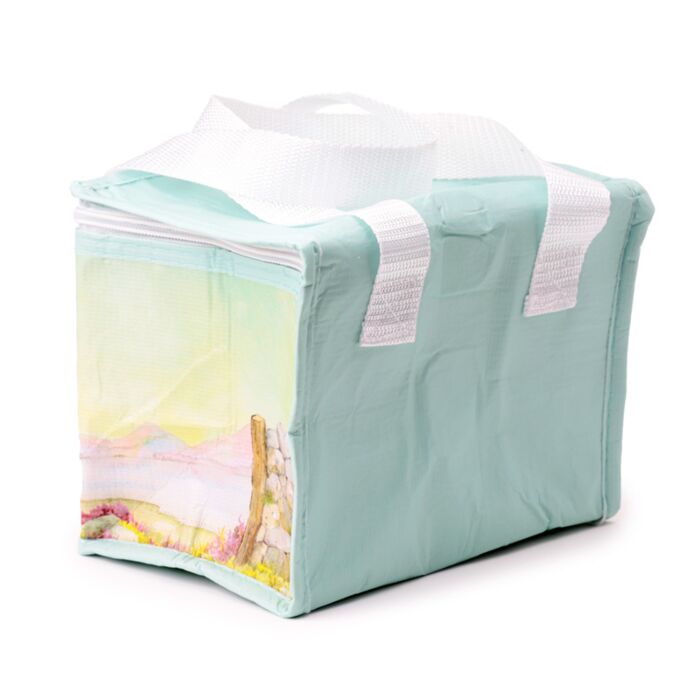 jan pashley highland coo lunch bag rear view showing plain back panel