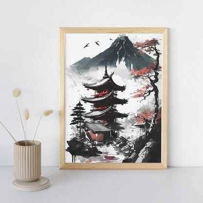 Japanese Poster - Pagoda View A3
