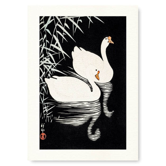 Japanese Poster - White Geese from China A3