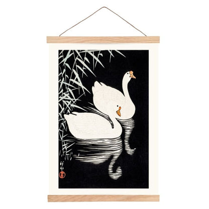 Japanese Poster - White Geese from China A3