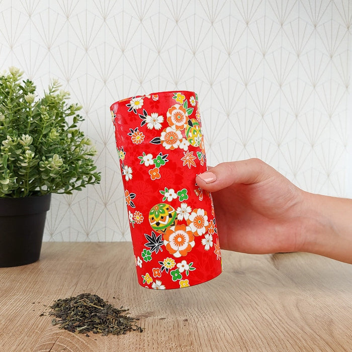 Japanese Tea Box Washi Paper - Red