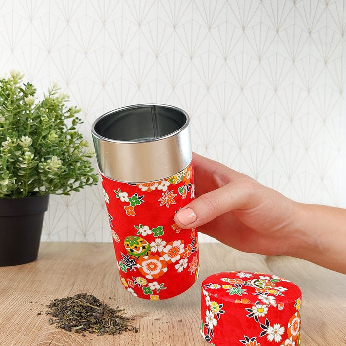 Japanese Tea Box Washi Paper - Red