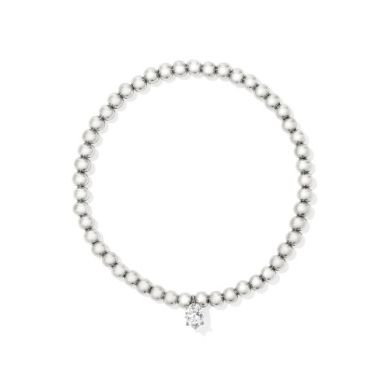 Kendra Scott Cailin Stretch Bracelet Silver White Crystal