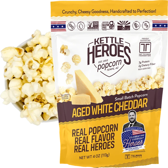 Kettle Heroes - Aged White Cheddar Popcorn
