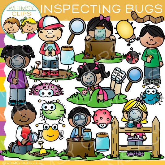 Inspecting Bugs Clip Art